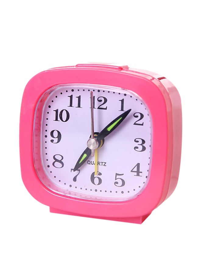 Square Compact Travel Quartz Alarm Clock Pink