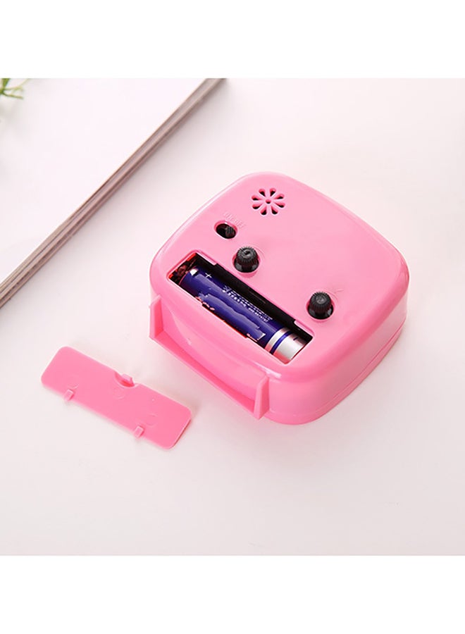 Square Compact Travel Quartz Alarm Clock Pink