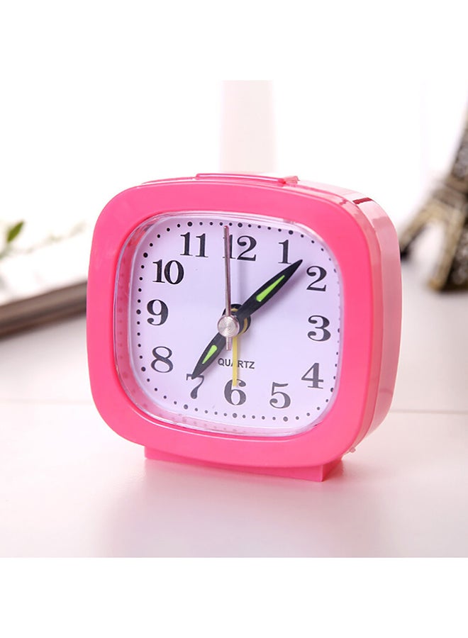 Square Compact Travel Quartz Alarm Clock Pink