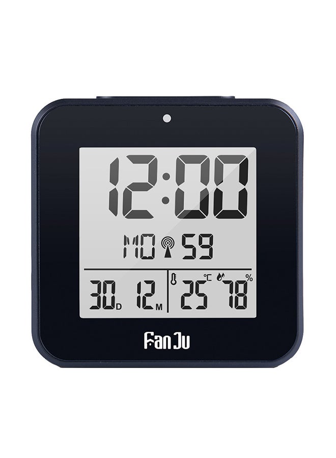 LED Dcf Digital Alarm Clock Black