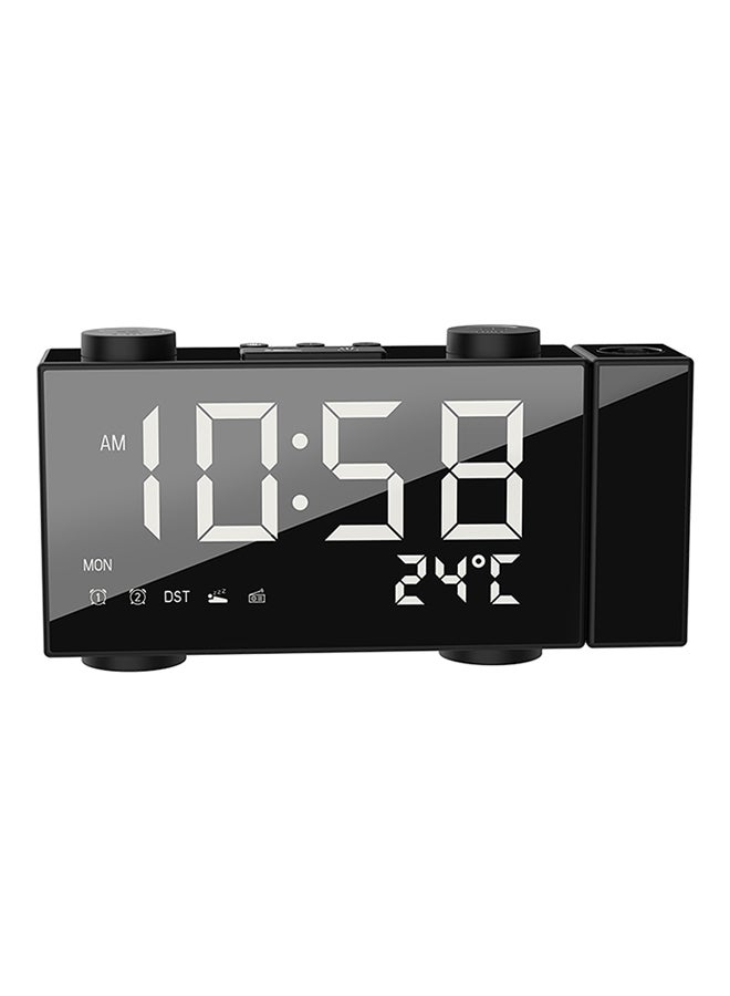 LCD Digital Projection Alarm Clock Black 22.5x4.2x9.3centimeter