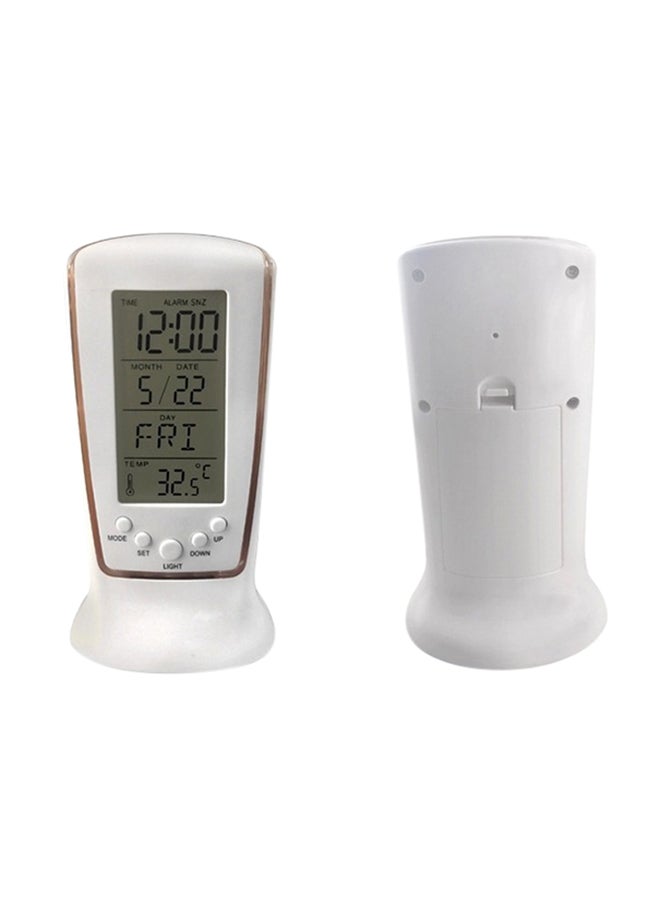 LED Digital Clock White/Grey 12.5x6.5x5.5cm