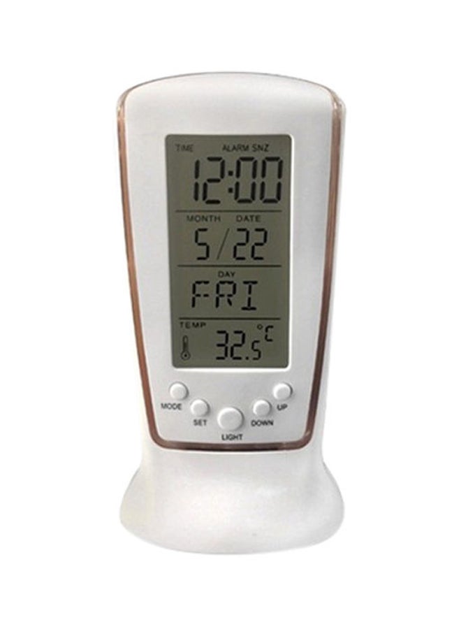 LED Digital Clock White/Grey 12.5x6.5x5.5cm