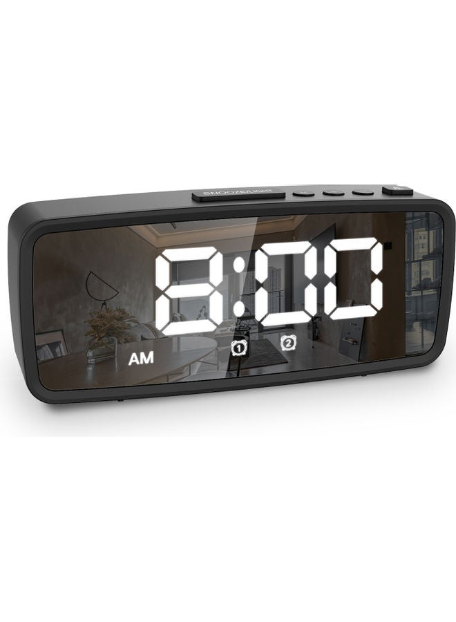 LED Display Electric Alarm Clock Black 15.00x3.80x7.80cm