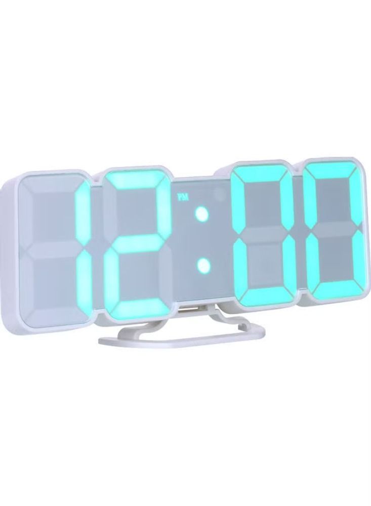 Upgraded 3D Wireless Digital RGB LED Alarm Clock with Remote Multicolour 24.70*3.00*8.00cm