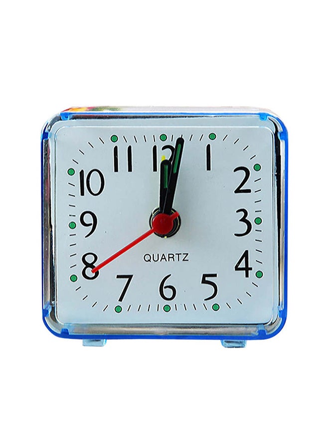 Small Bed Compact Travel Quartz Alarm Clock Blue 5.8 x 5.5cm