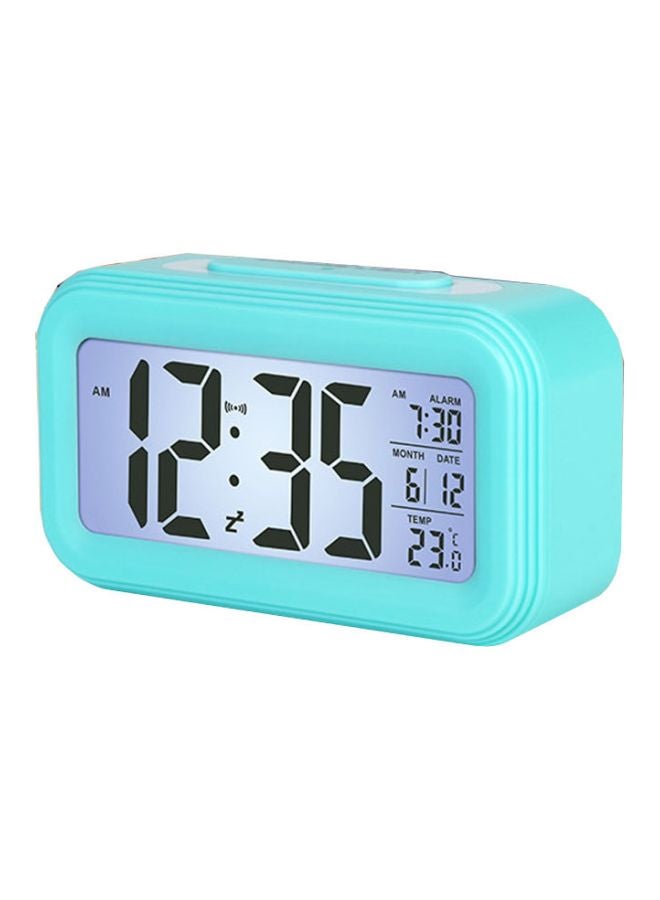 LED Digital Alarm Clock Blue/Black 13.6x4.6x7.5cm