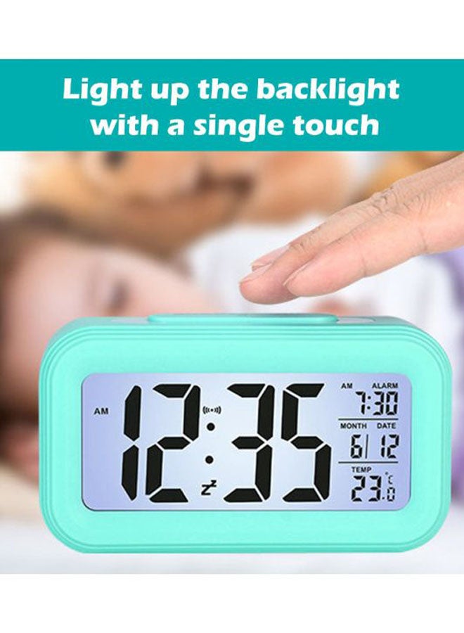 LED Digital Alarm Clock Blue/Black 13.6x4.6x7.5cm