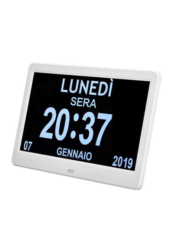 Multi-Functional Digital Clock White/Black 25 x 15cm