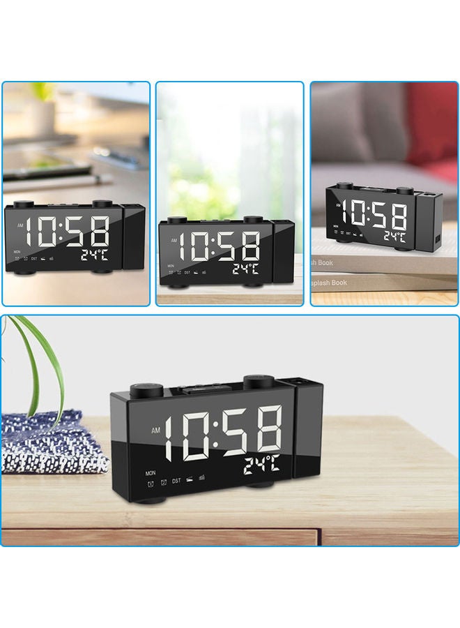 LED Projector Digital Alarm Clock Black/Blue 22.50x4.20x9.30cm