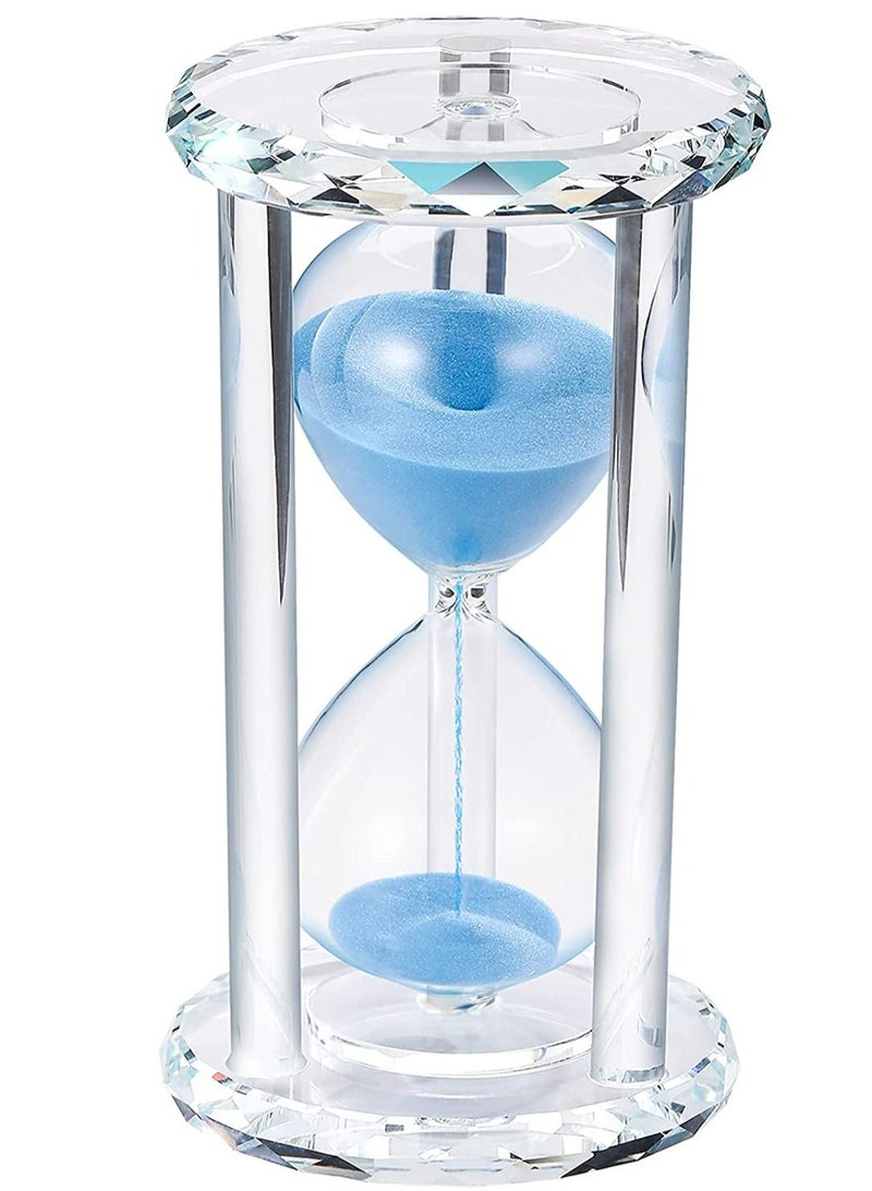 Hourglass Sand Timer 30 Minute, Crystal Glass Engraving Clock, Modern Style Watch Min, Half Hour Sandglass for Gift Home Office Desk Decoration Kids, Games