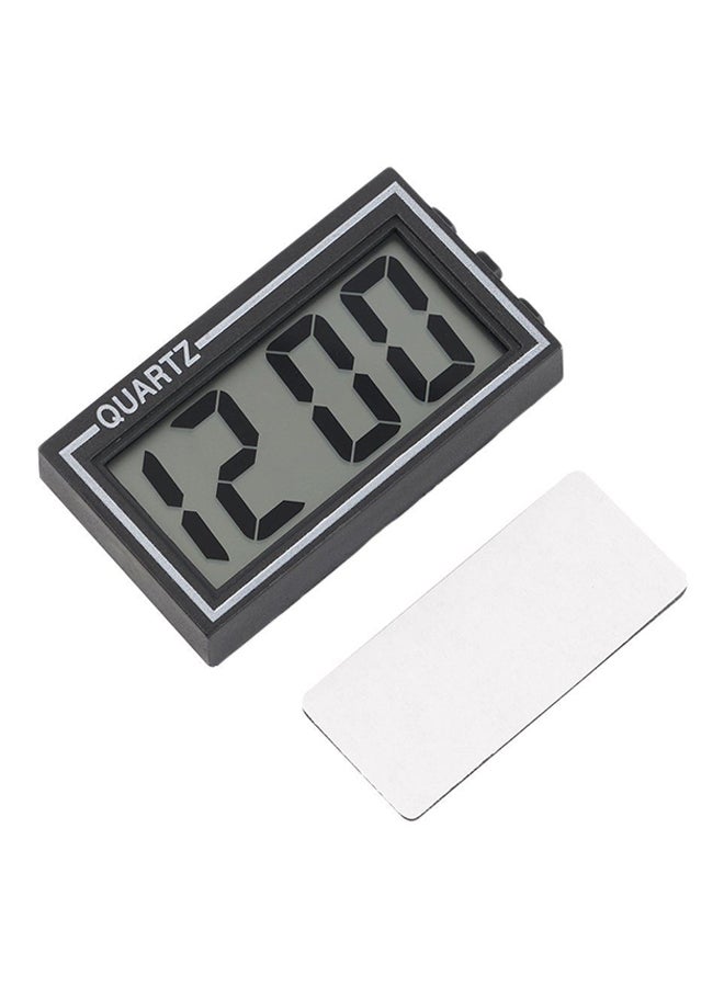 Digital LCD Desk Clock Black