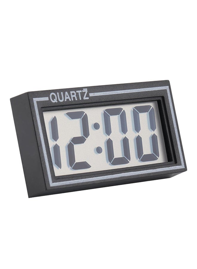 Digital LCD Desk Clock Black