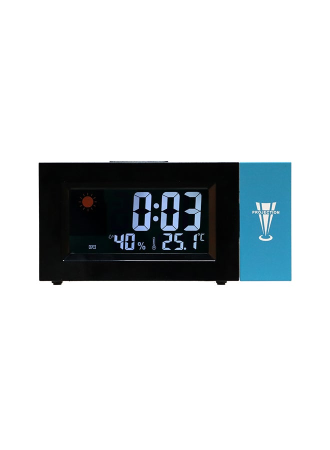 LED Backlight Digital Clock Black/White/Blue 17.9 x 9cm