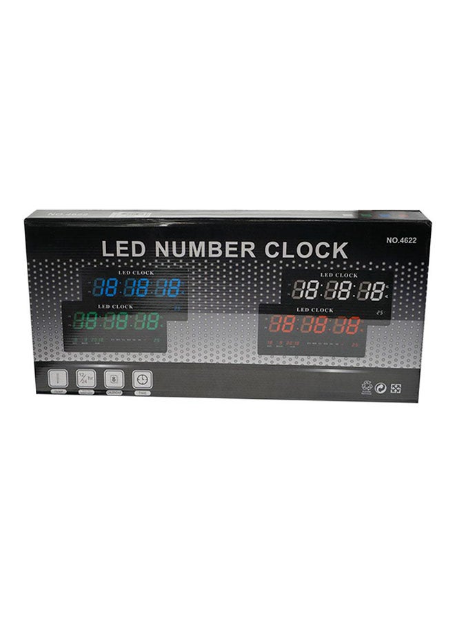 LED Table Clock Black