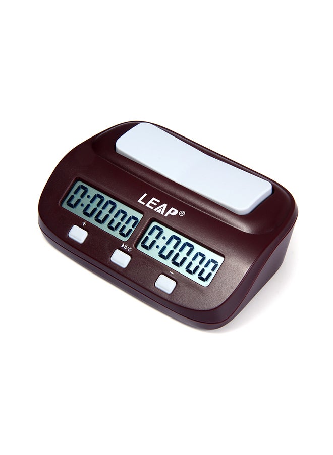 Digital Chess Clock I-Go Count Up Down Timer for Game Competition Red Wine 60x60x5centimeter