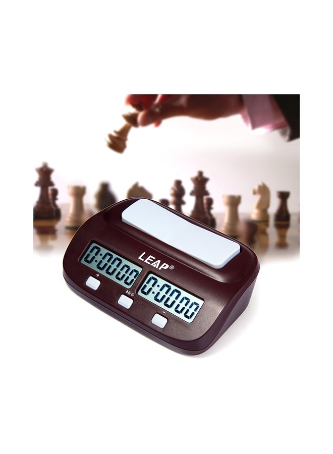 Digital Chess Clock I-Go Count Up Down Timer for Game Competition Red Wine 60x60x5centimeter