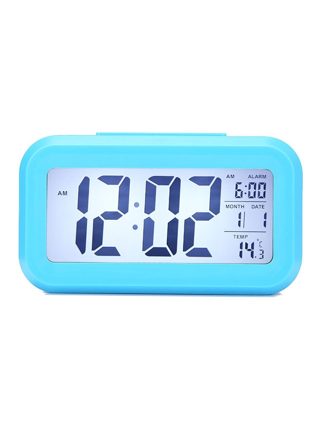 Digital Lcd Display Alarm Clock With Backlight Deep Sky Blue One Size