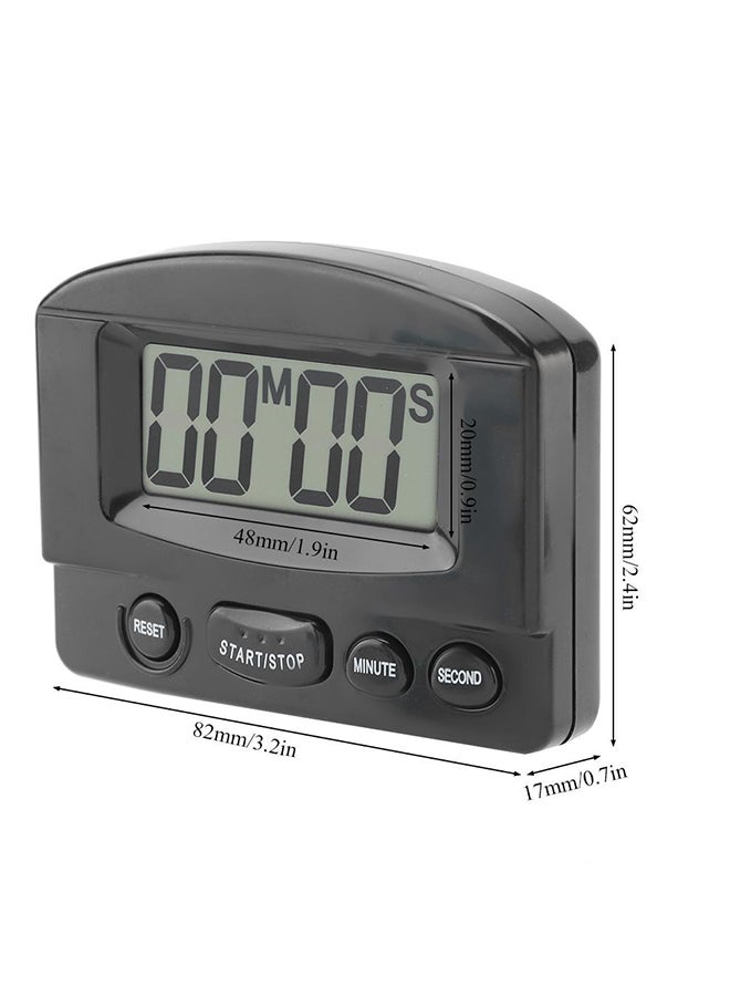 Portable Countdown Timer Desk Clock Black 3.2x2.4x0.7inch