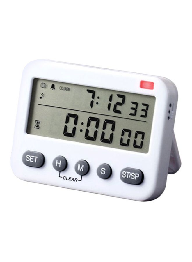 Double Screen Circular Timer White/Grey 8.4x6.5x1.9cm