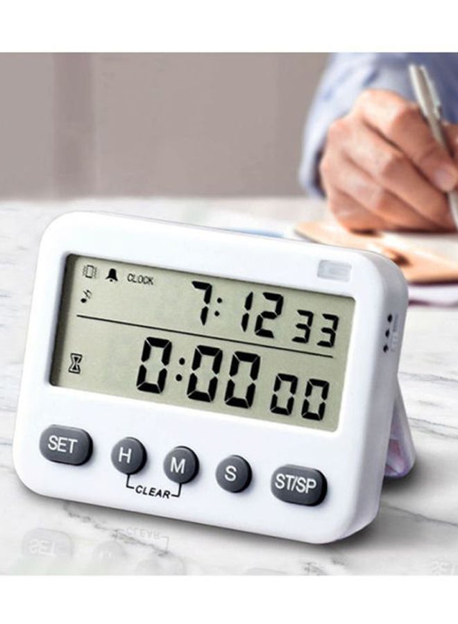 Double Screen Circular Timer White/Grey 8.4x6.5x1.9cm