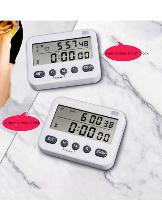 Double Screen Circular Timer White/Grey 8.4x6.5x1.9cm