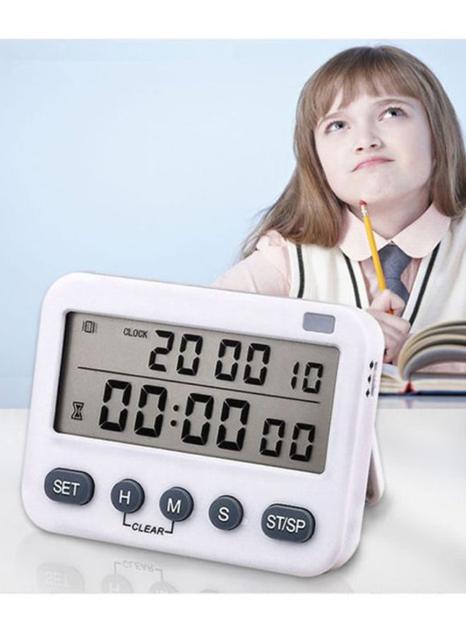 Double Screen Circular Timer White/Grey 8.4x6.5x1.9cm