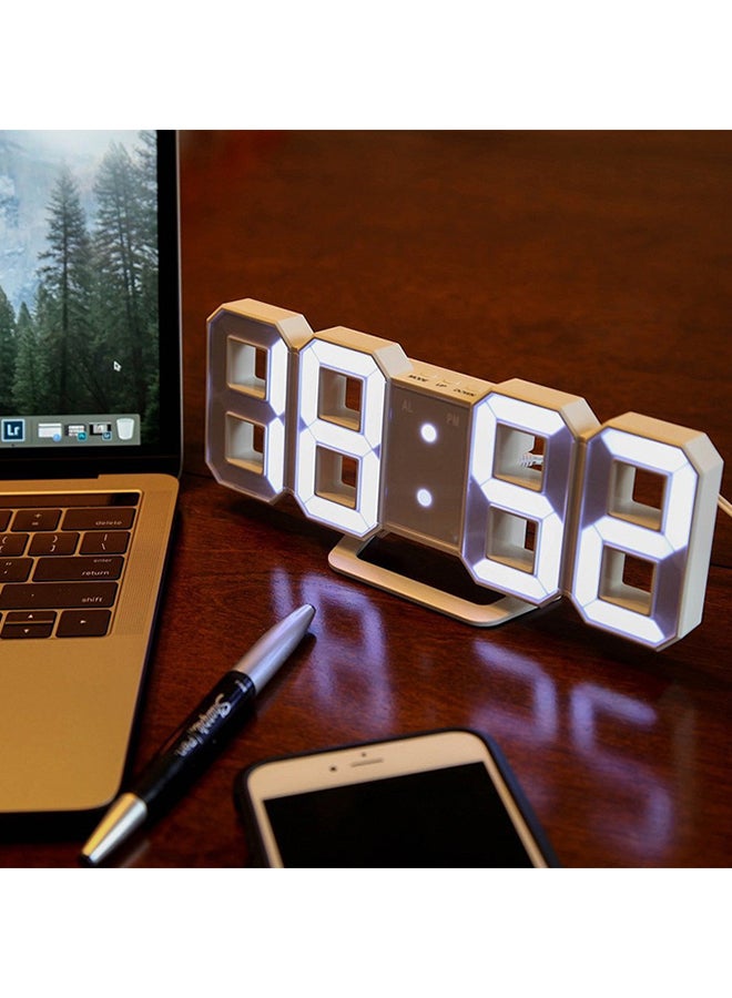 Digital Table Clock White 29×4×10cm