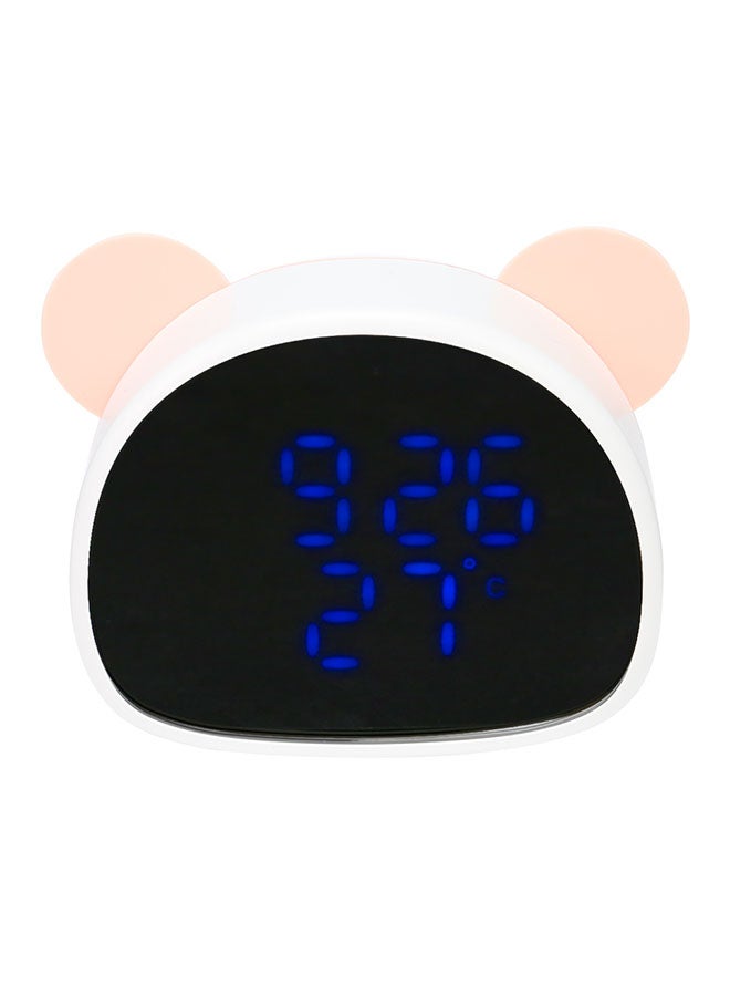 LED Digital Electronic Mirror Alarm Clock Pink One Size