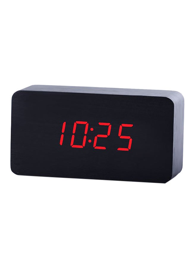 Digital LED Desk Clock Black 12.5x6.5x4.5centimeter