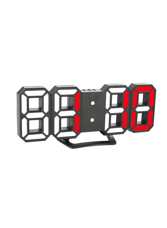 3D LED Digital Clock Black/White/Red 22 x 10cm