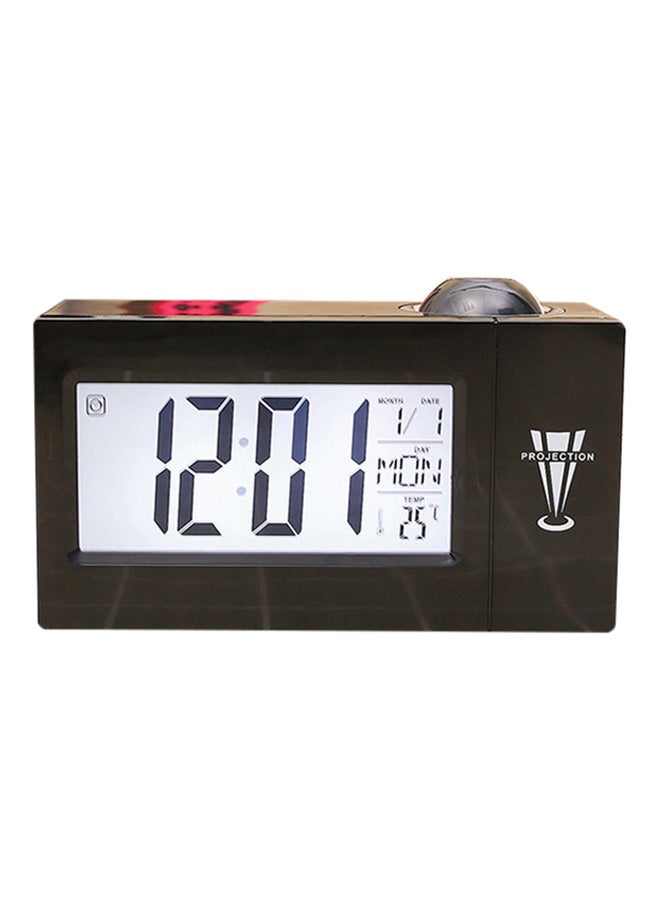 Voice Control Alarm Clock With Projection Black 15×6×9cm