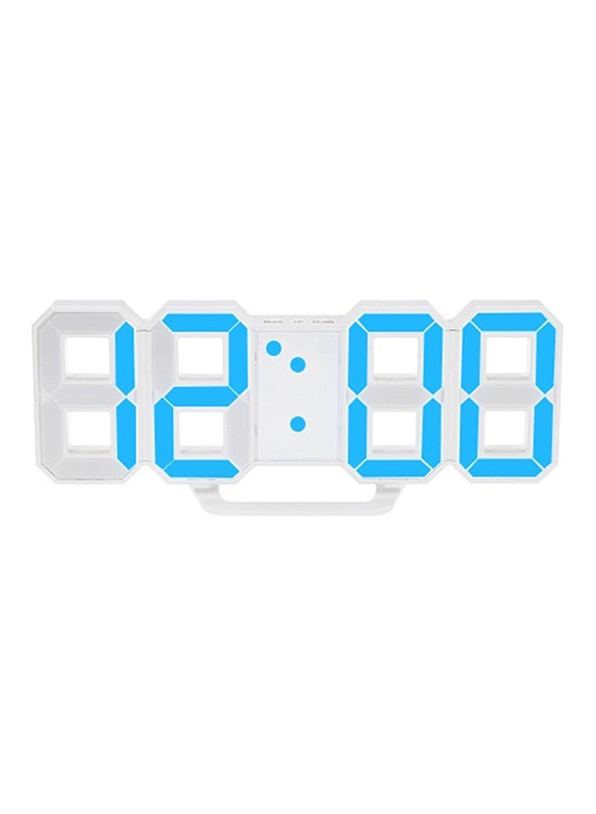 Modern Design Large Size Digital LED Wall Clock White/Blue