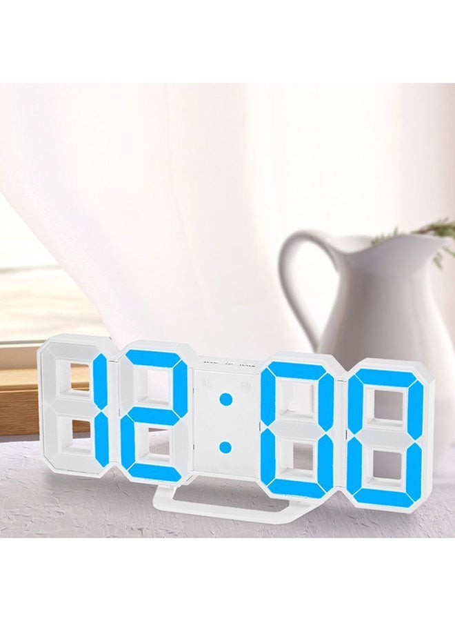 Modern Design Large Size Digital LED Wall Clock White/Blue