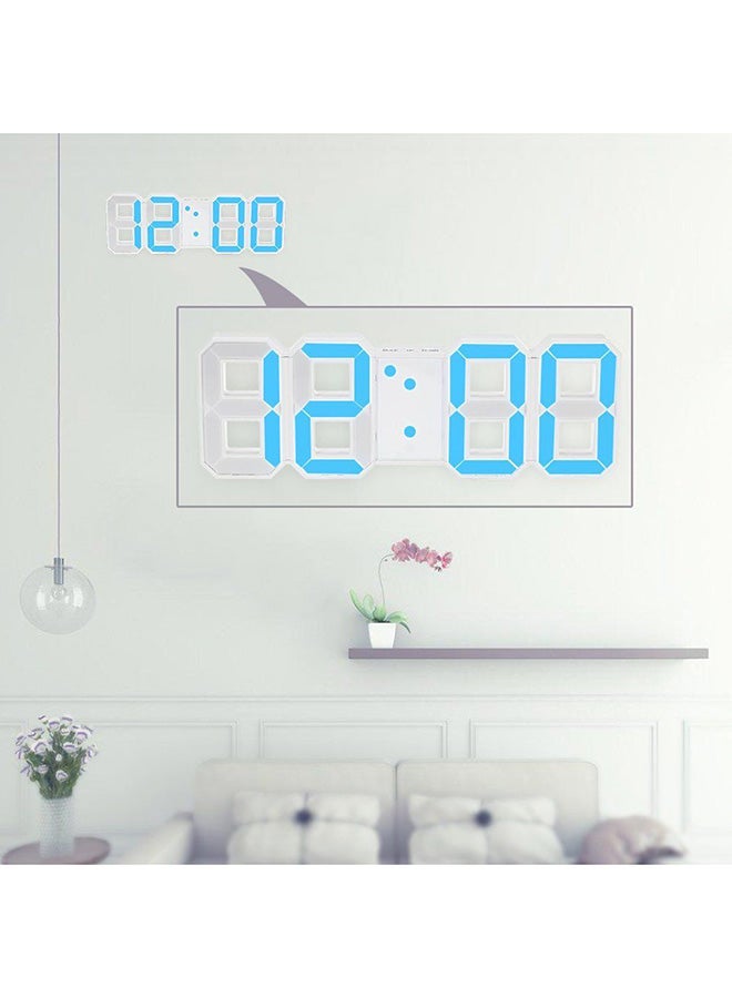 Modern Design Large Size Digital LED Wall Clock White/Blue