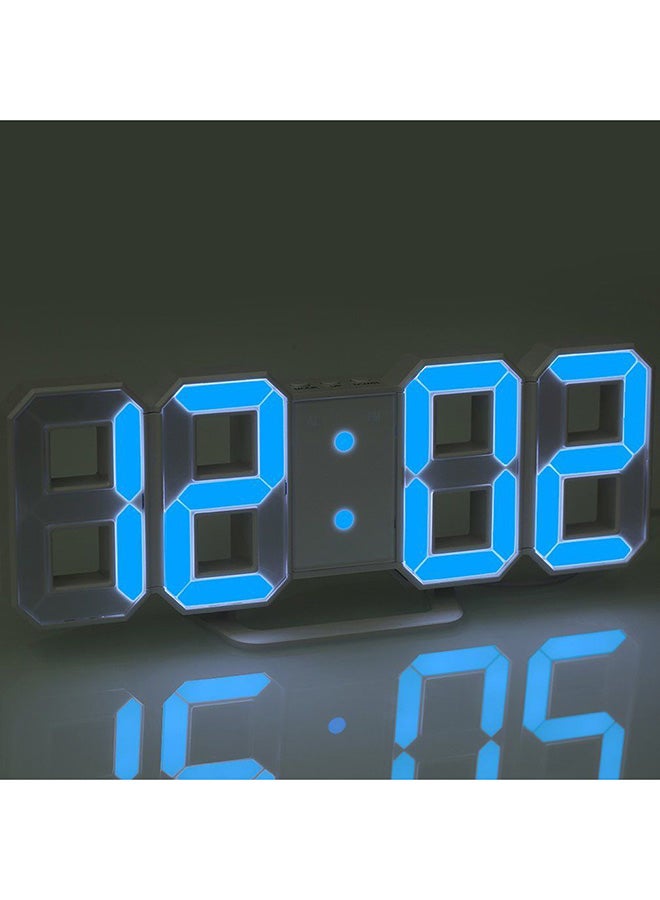 Modern Design Large Size Digital LED Wall Clock White/Blue