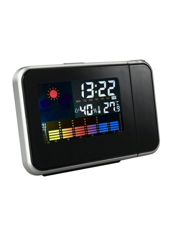 Digital Clock With Wall Projection Black/Silver