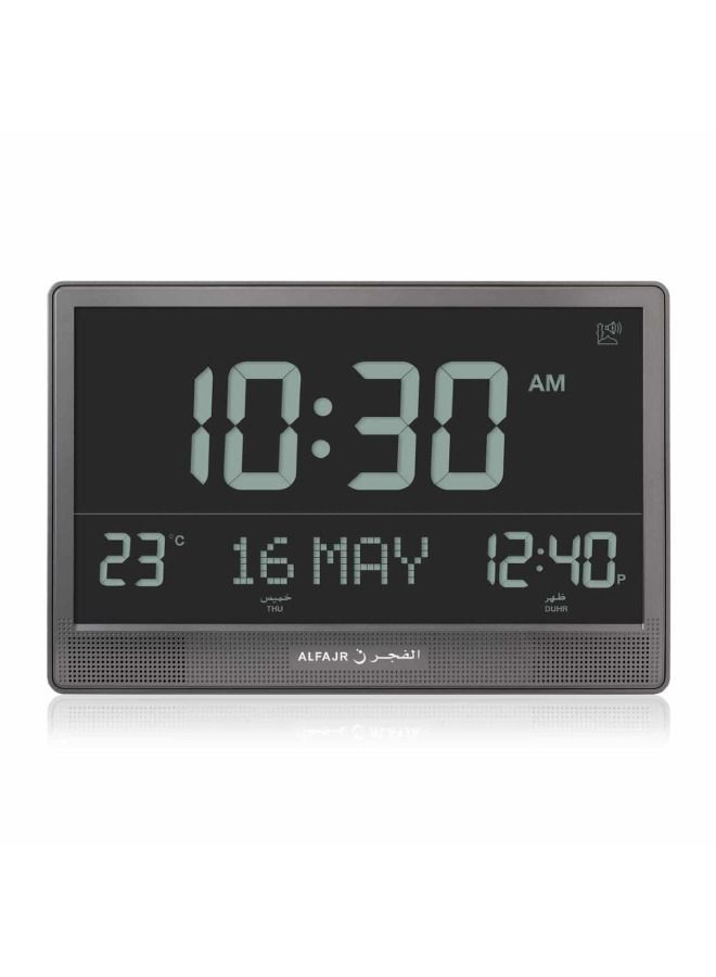 Digital Wall And Table Azan Clock For Prayer With Large LCD Display Black