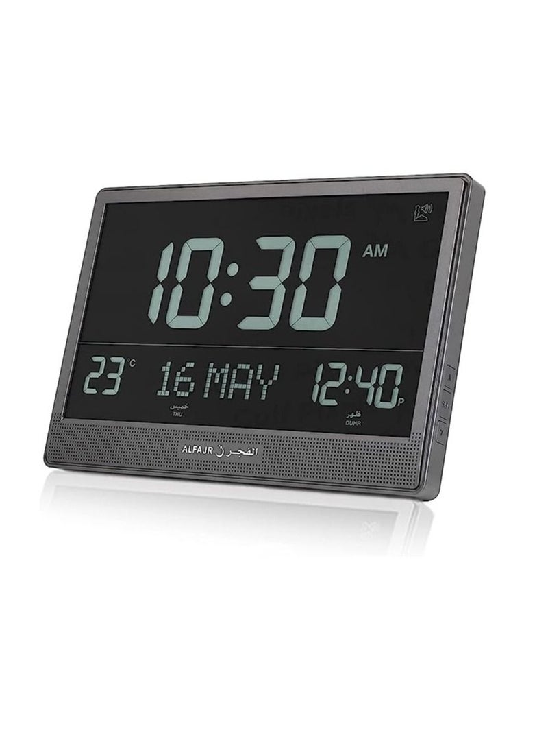 Digital Wall And Table Azan Clock For Prayer With Large LCD Display Black