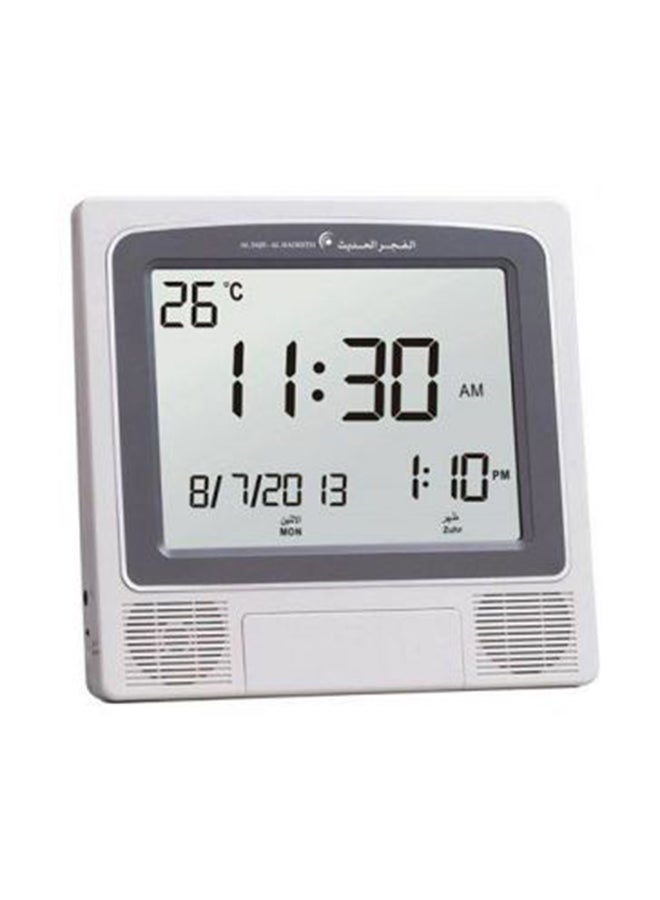 Digital Clock With Alarm Grey 21x22x2.5cm