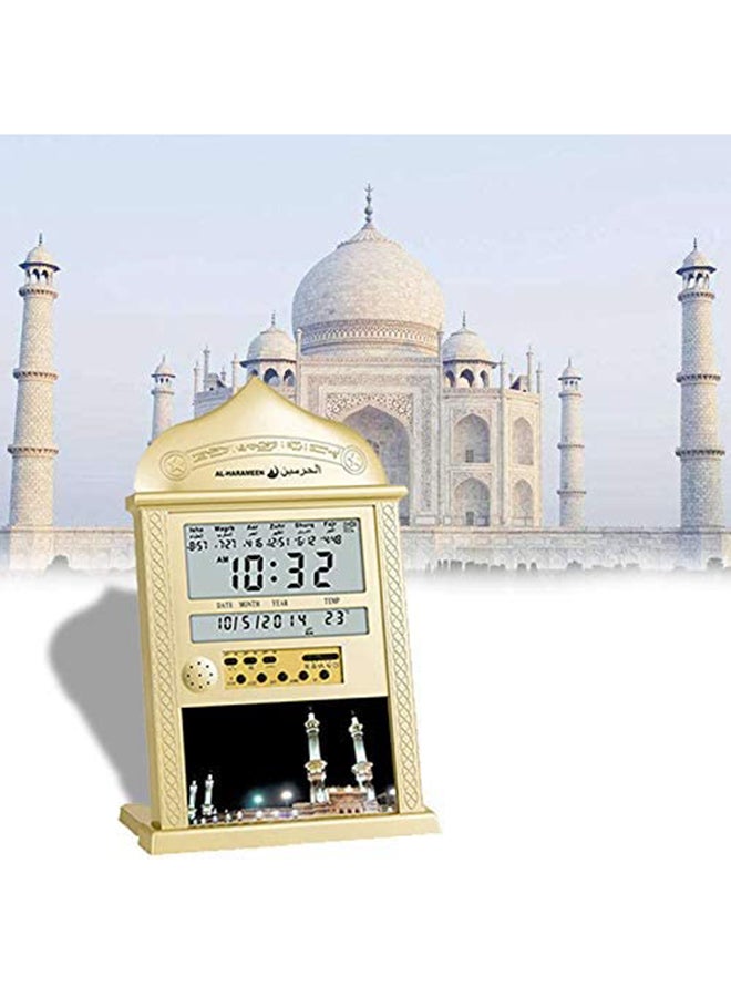 Digital LED Islamic Mosque Azan Clock For Prayer Silver 20.5 x 33cm