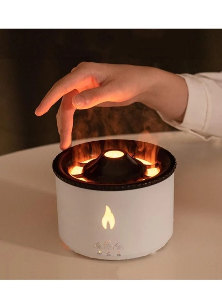 Volcanic Flame Aroma Diffuser Portable Air Humidifier Jellyfish Shape Ring Night Lamp 360ml