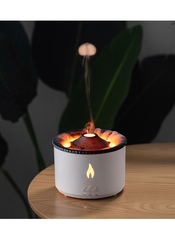 Volcanic Flame Aroma Diffuser Portable Air Humidifier Jellyfish Shape Ring Night Lamp 360ml