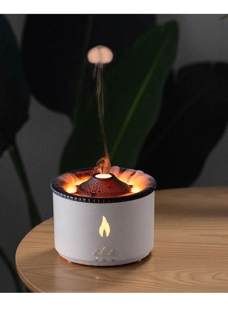 Volcanic Flame Aroma Diffuser Portable Air Humidifier Jellyfish Ring Night Lamp Fragrance 360ml