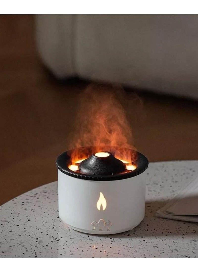 Volcanic Flame Aroma Diffuser Portable Air Humidifier Jellyfish Ring Night Lamp Fragrance 360ml
