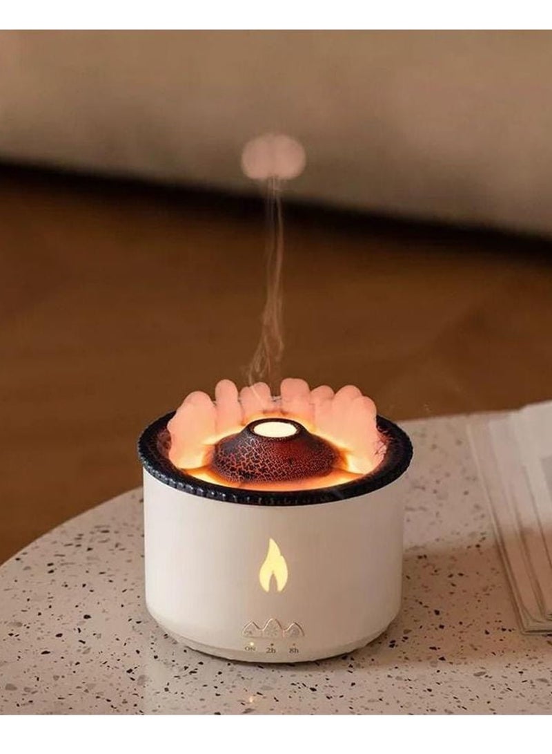 Volcanic Flame Aroma Diffuser Portable Air Humidifier Jellyfish Ring Night Lamp Fragrance 360ml