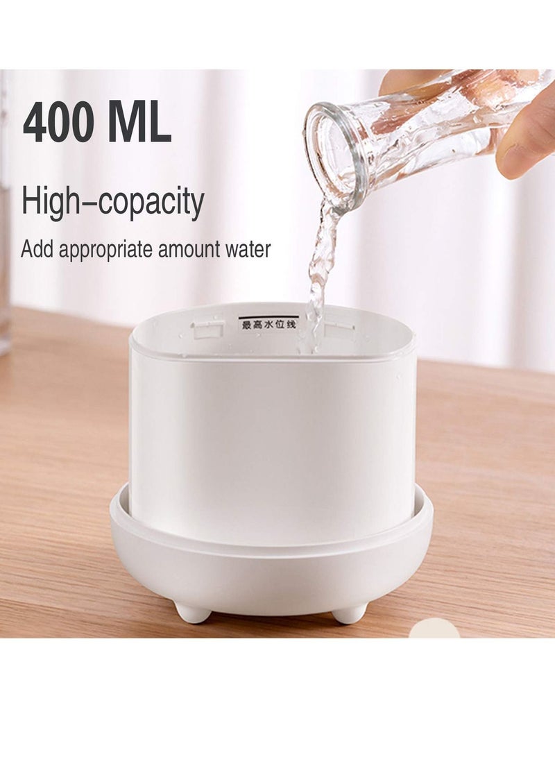 Humidifier for Baby Humidifiers Bedroom Small Plant Office with High and Low Mist Settings 2 Modes Super Quiet Up to 12 Hours White 400ml