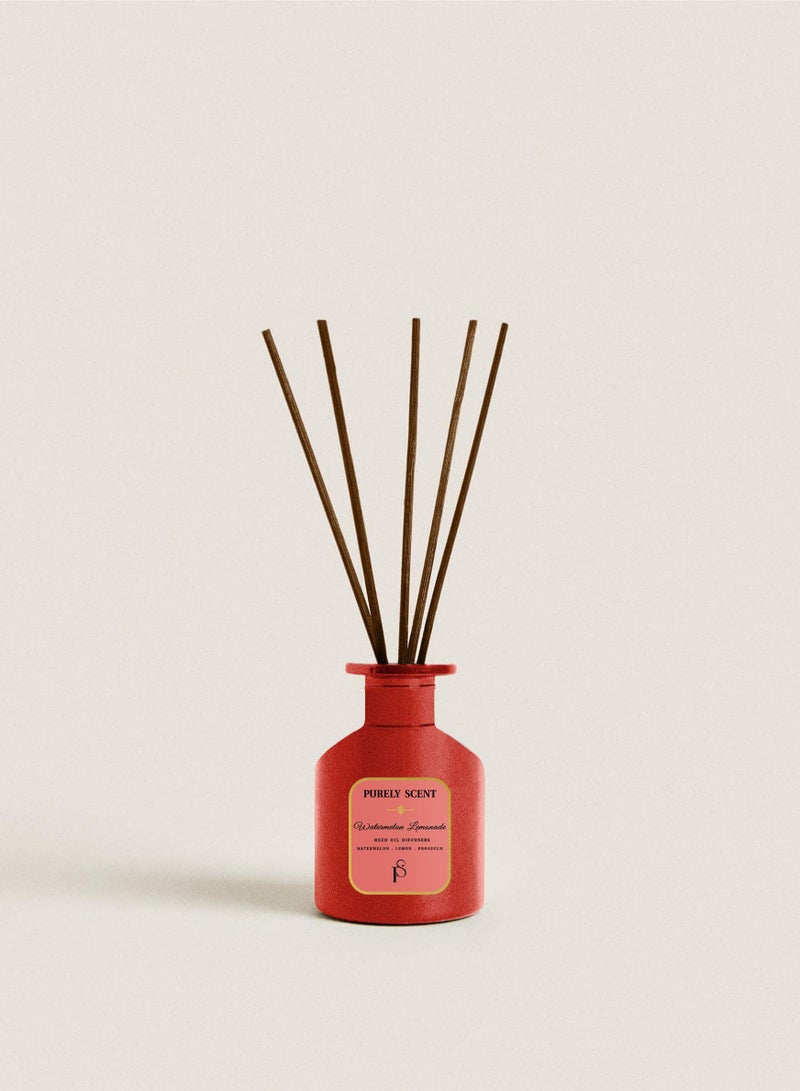 Watermelon Lemonade Large Reed Oil Diffuser, 6 Reed Sticks, Aromatherapy, Fragrant Diffuser, Lasts Upto 3 Months, 6.7 Fl Oz/200 ML