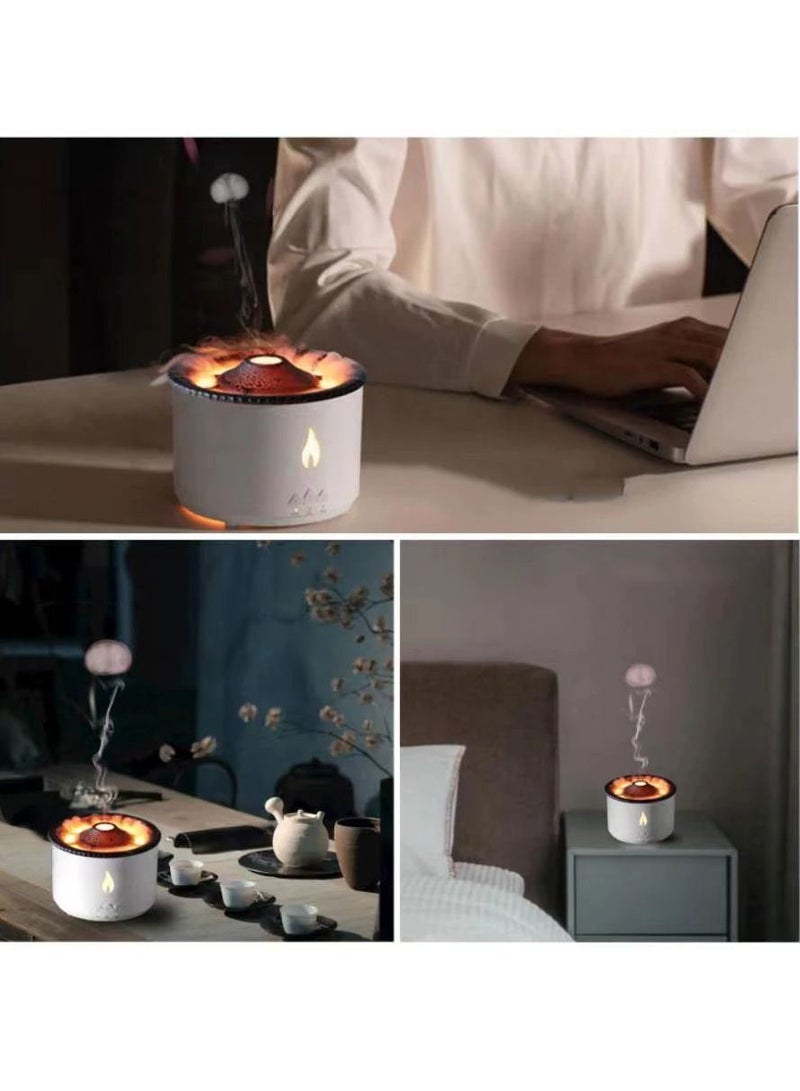 Volcanic Flame Aroma Diffuser Portable Air Humidifier Jellyfish Ring Night Lamp Fragrance Humidifier 360ml