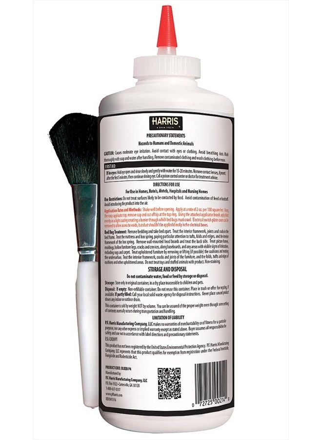 Bed Bug Killer Powder, 4oz with Application Brush